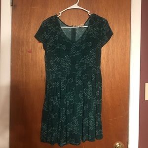 Green dress with blue and white design from target